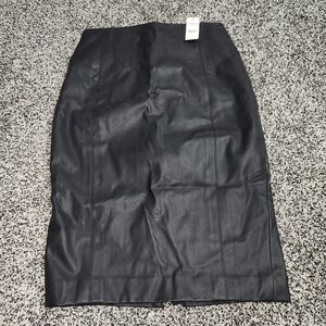 Express Faux Leather‎ Pencil Skirt Womens Sz 6 Black Full Zipper Back NWT Career